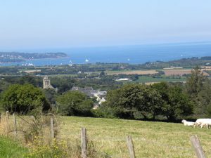 Locronan, view on the bay of Douarnenez