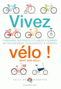 Quimper per fiets kaart