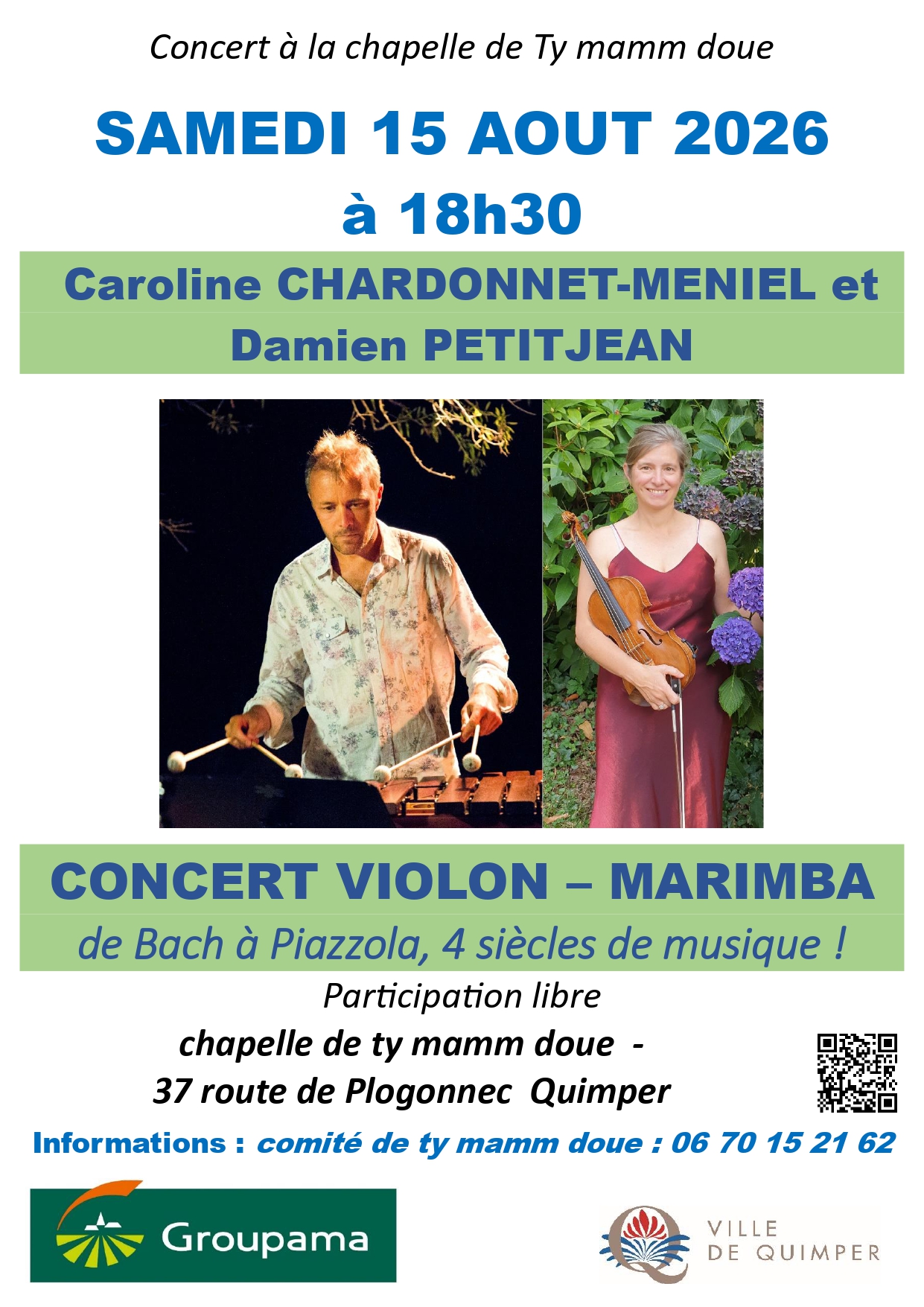 Violon marimba affiche concert vf